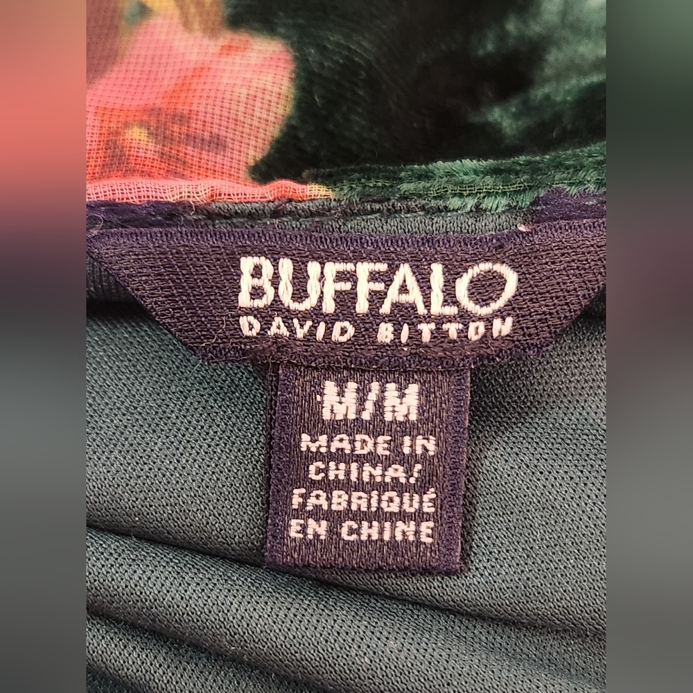 Buffalo By David Bitton Velvet Floral 'Sutter' Wrap Around Dress - Picture 8 of 10